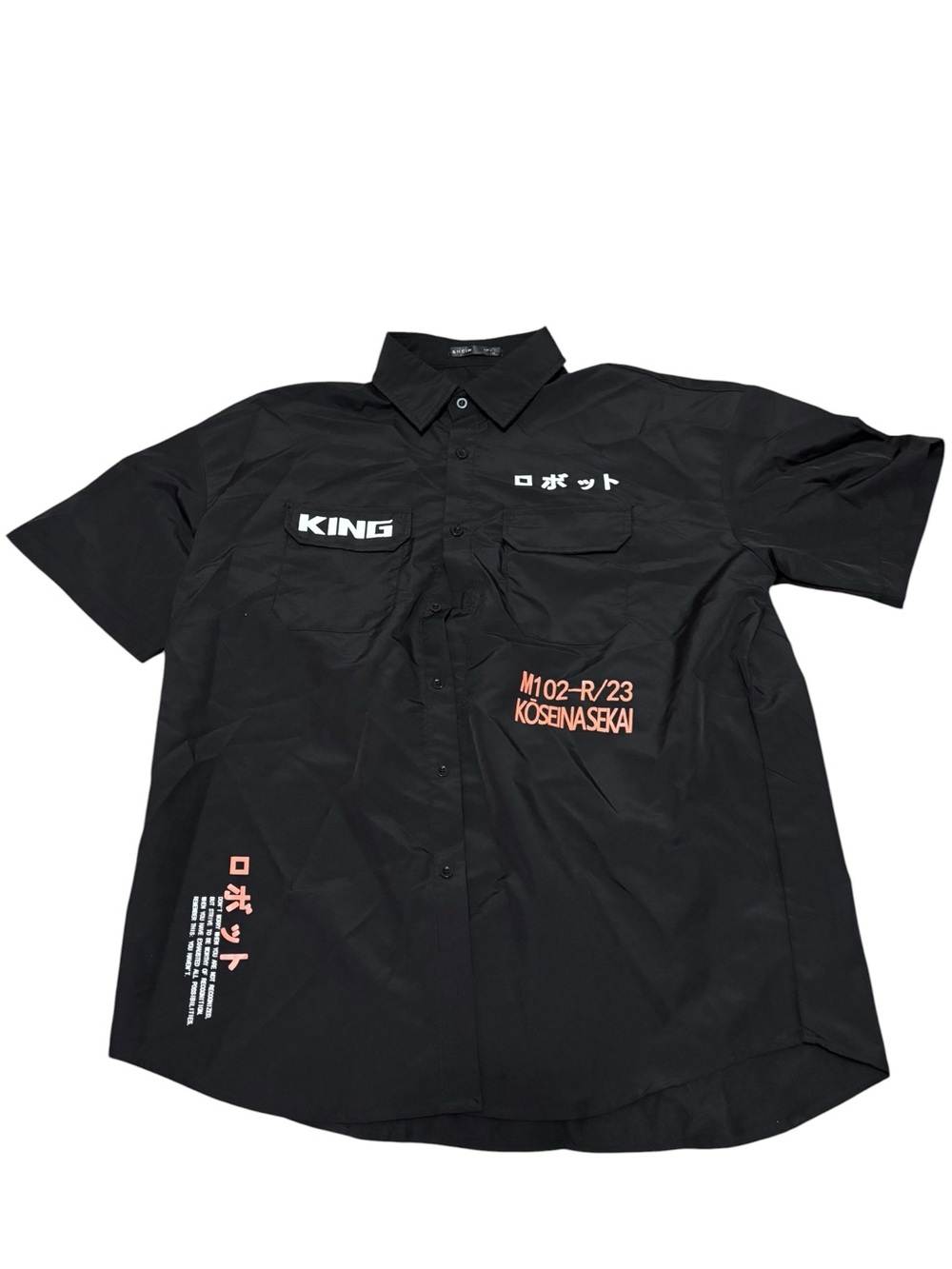 Black King Short-Sleeve Graphic Work Shirt